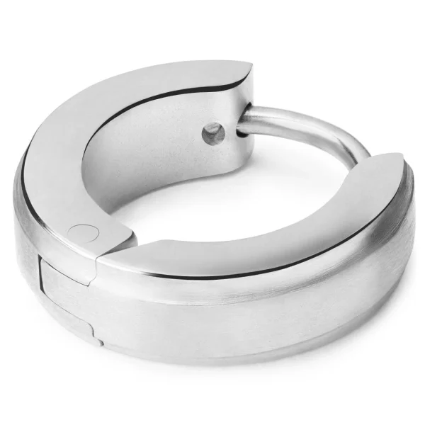 en solde Lucleon Boucle D’oreille Ronde Classique En Acier Chirurgical Argenté 1
