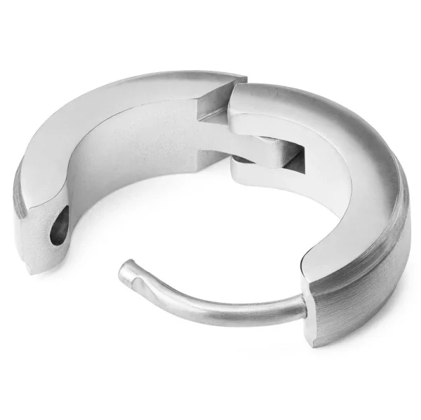 en solde Lucleon Boucle D’oreille Ronde Classique En Acier Chirurgical Argenté 3