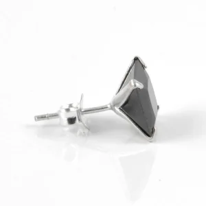 Authentic Original licence Lucleon Boucle D’oreille Carré Noir En Zircone – 10 Mm 10