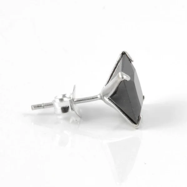 Authentic Original licence Lucleon Boucle D’oreille Carré Noir En Zircone – 10 Mm 3