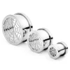 ﻿soldes Fort Tempus Tunnel écarteur En Acier Argent à Motif Toile D’araignée 10