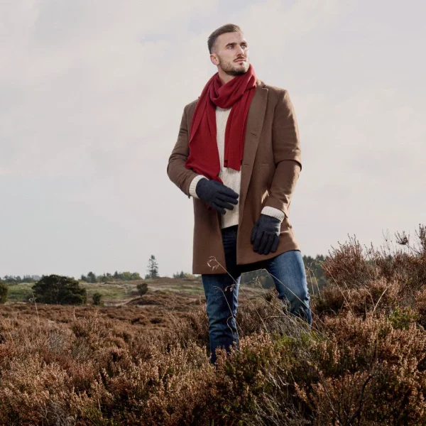 excellente qualité Sidegren Hiems | Écharpe Rouge Bourgogne En Coton Recyclé 5