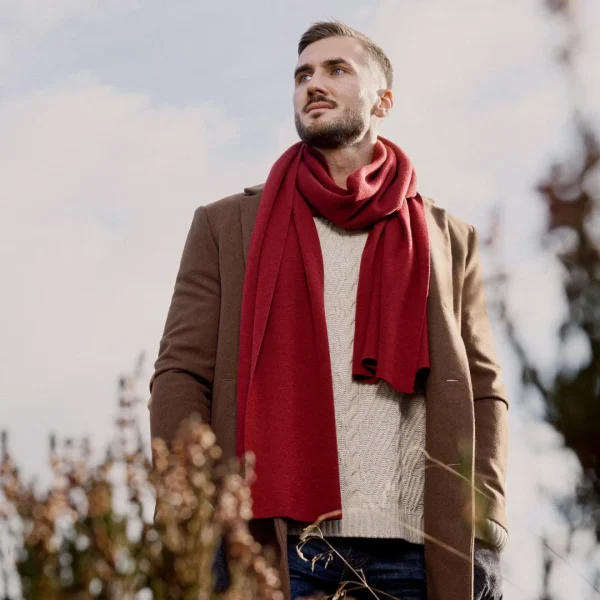 excellente qualité Sidegren Hiems | Écharpe Rouge Bourgogne En Coton Recyclé 4