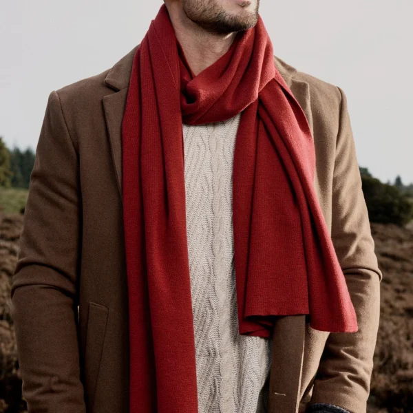 excellente qualité Sidegren Hiems | Écharpe Rouge Bourgogne En Coton Recyclé 3