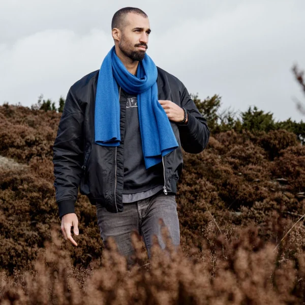 Neuve avec étiquette Seizmont Hiems | Écharpe Bleue En Laine Mélangée 4