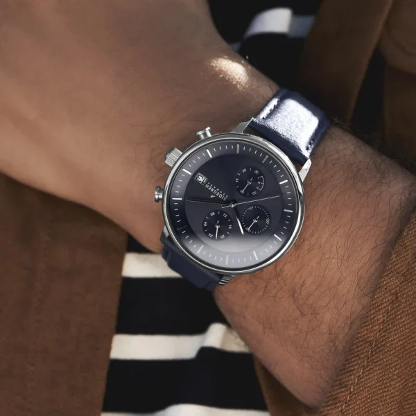 site pas cher Sidegren Solis | Montre Chronographe Bleue à énergie Solaire 3