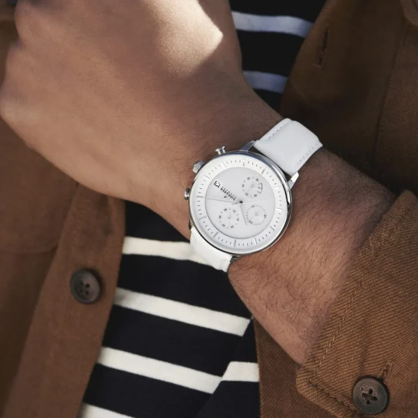 france en ligne Sidegren Solis | Montre Chronographe Blanche à énergie Solaire 3