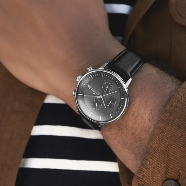 Pas Cher Magasin Soldes Sidegren Solis | Montre Chronographe Noire à énergie Solaire 3