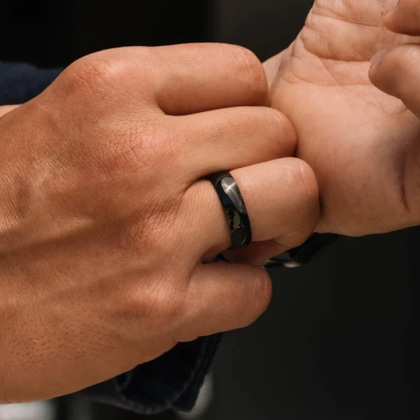 Boutique officielle Fort Tempus Anneau En Titane Noir “La Tradition” 4