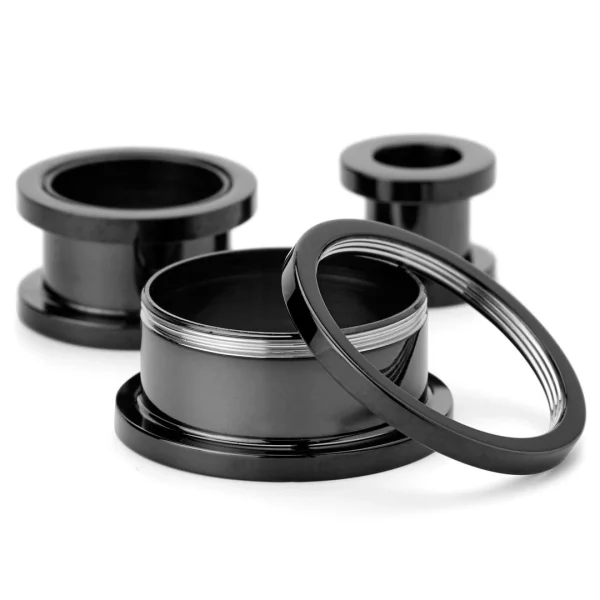 Pas Cher Magasin Soldes Fort Tempus Tunnel écarteur En Acier Noir à Rebords épais 4