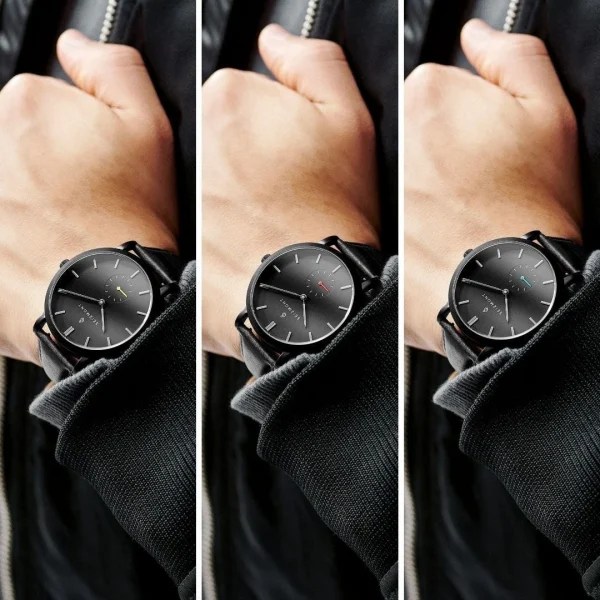 Seizmont Montre Minimaliste Aether Isaac Noire Et Rouge Distributeur Officiel 6